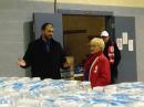Mahoning EMA Director Dennis O'Hara, left, and Regional Red Cross Director Karen Conklin, coordinate the distribution of bottled water in Sebring, Ohio. [Courtesy of Stan Broadway, N8BHL]